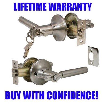 Constructor Constructor Rondo Entry Lever Door Lock with Knob Handle Lockset; Satin Nickel CON-RND-SN-ET